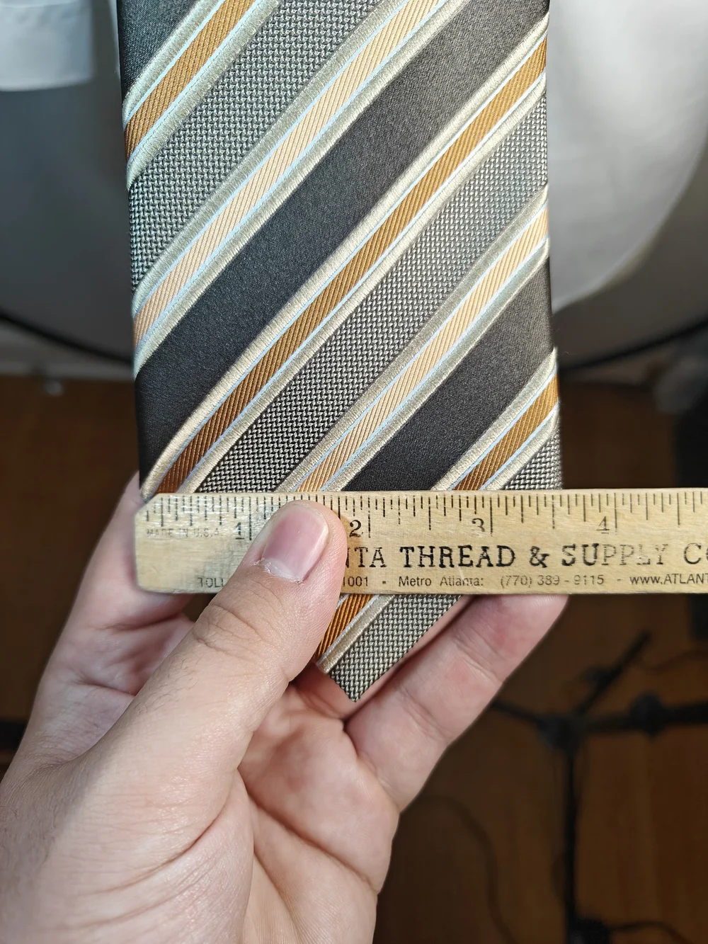 Ermenegildo Zegna Brown Gold Striped 100% Silk Jacquard Tie Made in Italy